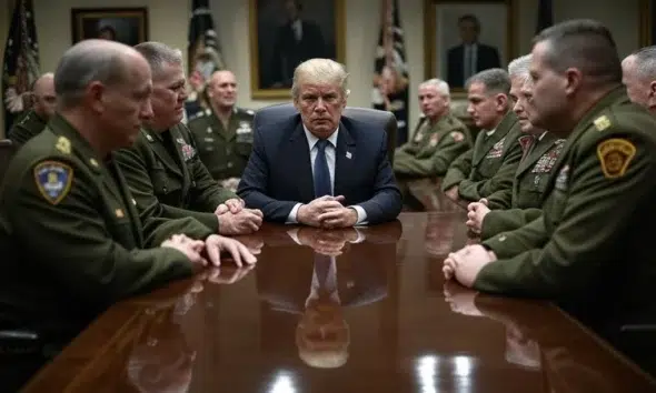 Donald Trump et ses généraux militaires (IA)