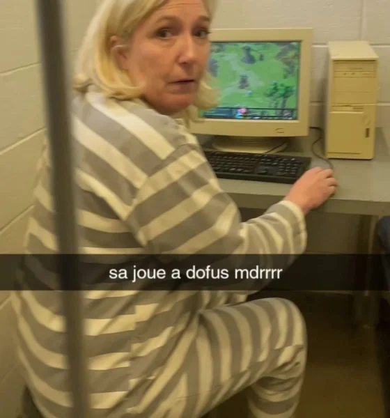 Marine Le Pen jouant à Dofus en prison. (IA)